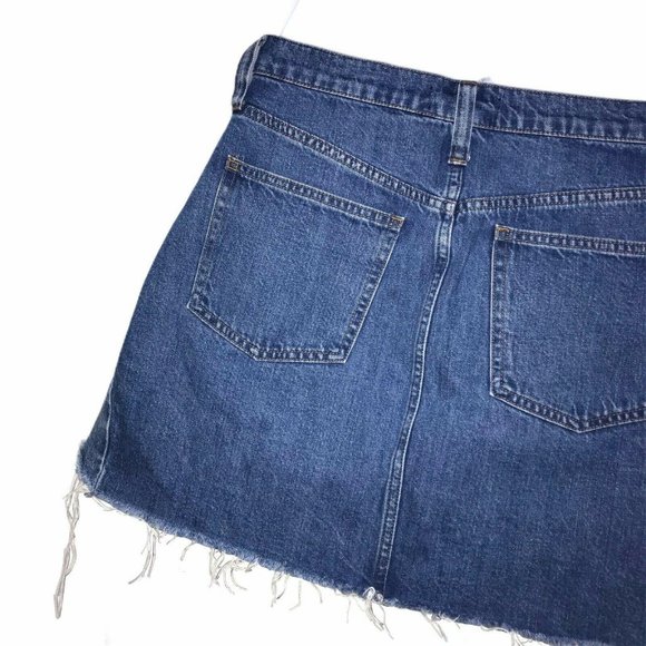 Madewell Patchwork Frayed Distressed Skirt 31 - Picture 9 of 10